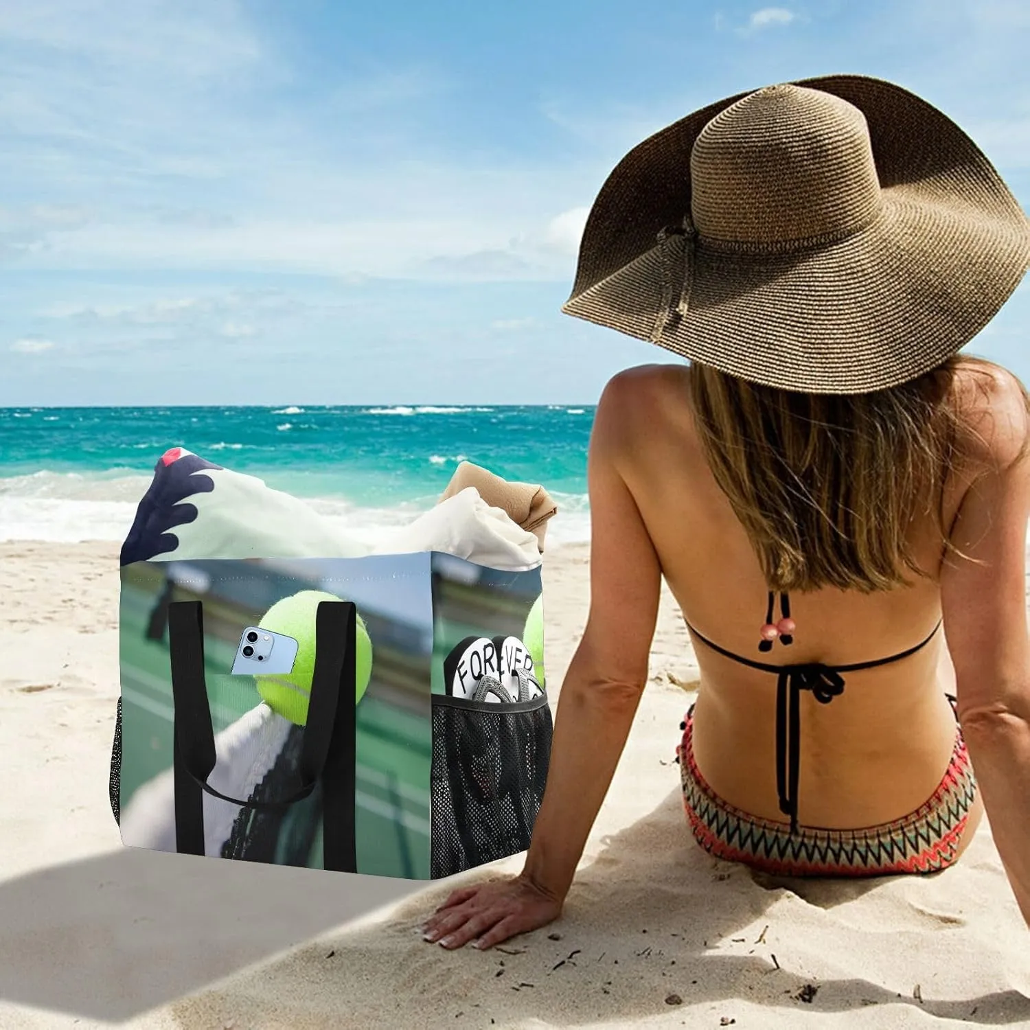 Foldable Grocery Reusable Tote Grocery Bag, Travel Canvas Shoulder Bags, Large Casual Laundry Pool Beach Bag