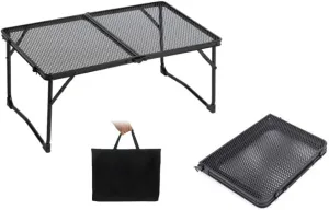 Folding Table, Camping Folding Table Outdoor Picnic Table Foldable Beach Table Mesh Top Grill Table