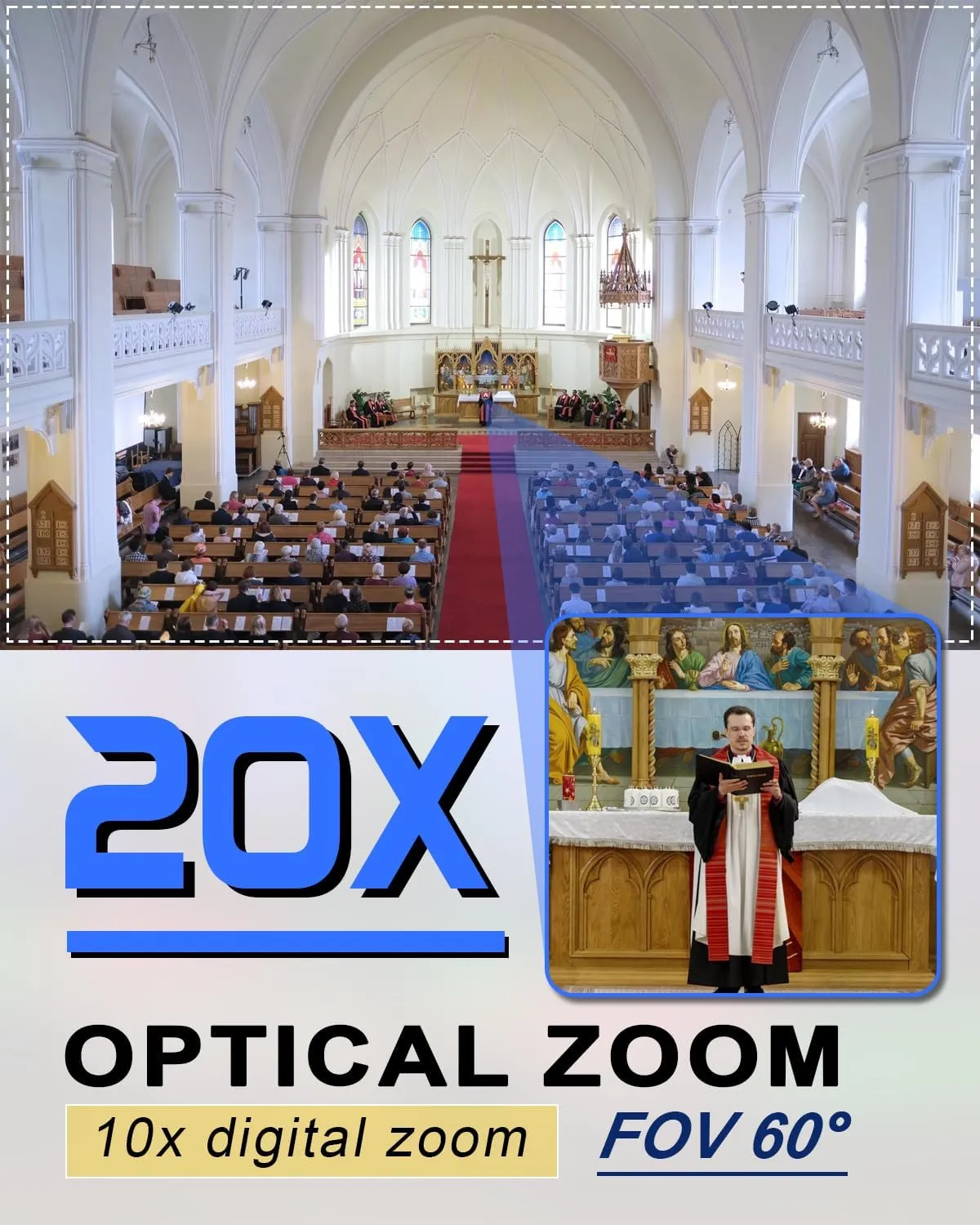 FoMaKo AI Auto Tracking HDMI PTZ Camera, 20x Optical Zoom, for Church Services Worship Education(2pcs)   KC608 Pro PTZ Controller (BH402 PTZ Bundle FMK12UH Prox2   KC608 Pro)
