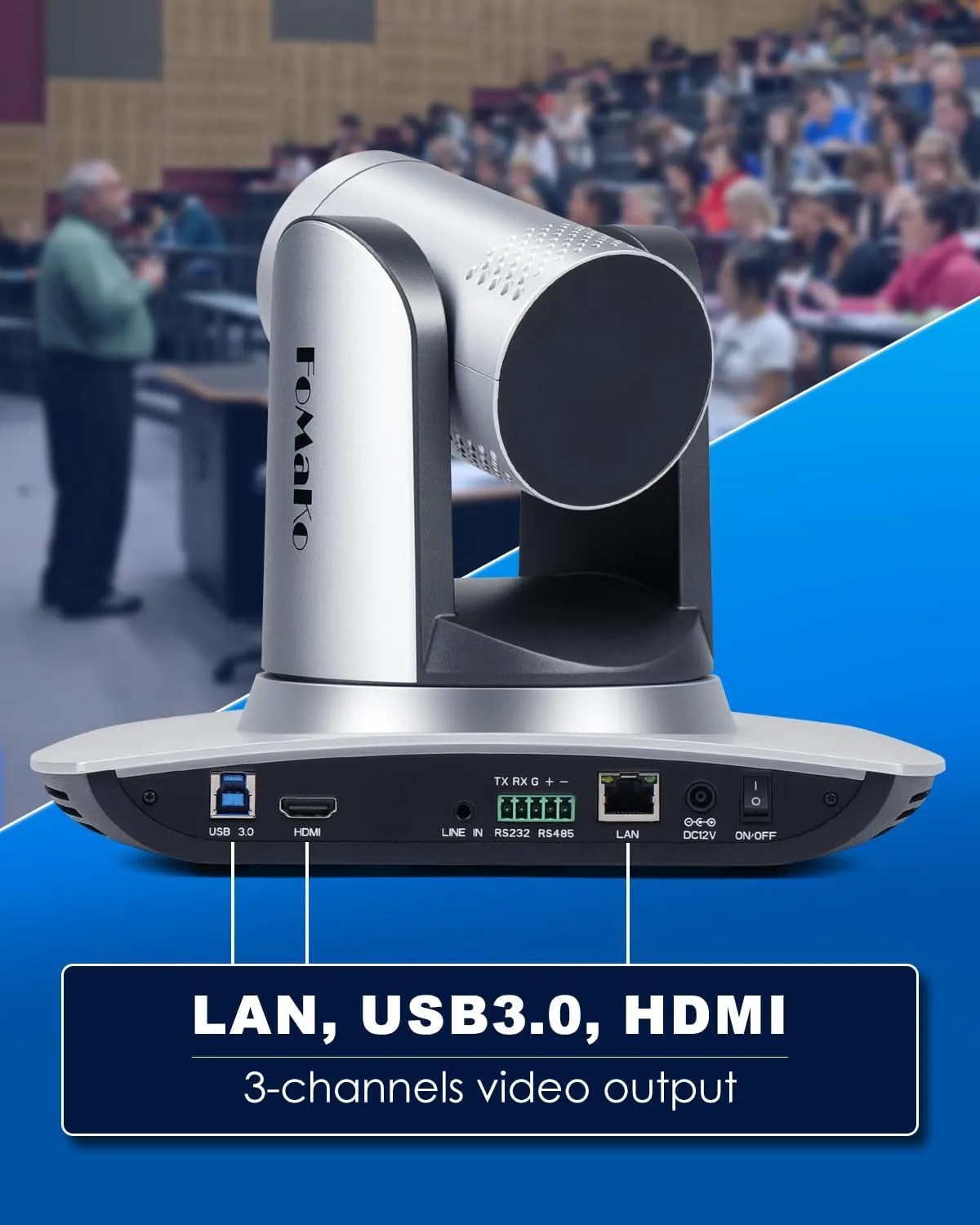 FoMaKo AI Auto Tracking HDMI PTZ Camera, 20x Optical Zoom, for Church Services Worship Education(2pcs)   KC608 Pro PTZ Controller (BH402 PTZ Bundle FMK12UH Prox2   KC608 Pro)