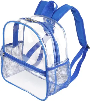 Fomaris Clear Backpack 12x12x6, Small See Through Transparent Backpack Bag Stadium Approved for Concert Game Sports Events Festival Work (Blue)