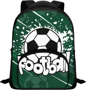 Football Print Backpack for Boys Lightweight School Bag with Multiple Compartments for Kindergarten Elementary School Students Portable 12 Inch Backpack for Teens Nice Gifts