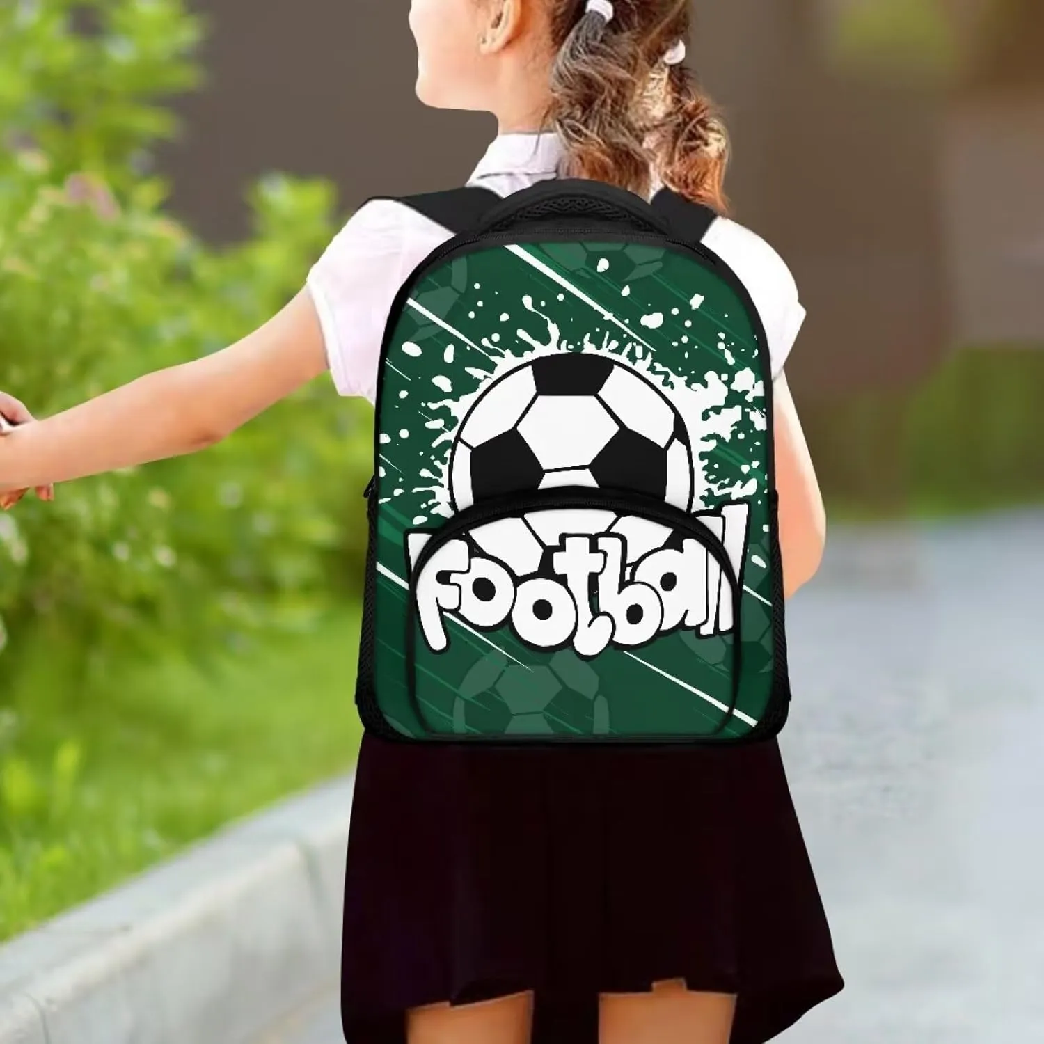 Football Print Backpack for Boys Lightweight School Bag with Multiple Compartments for Kindergarten Elementary School Students Portable 12 Inch Backpack for Teens Nice Gifts