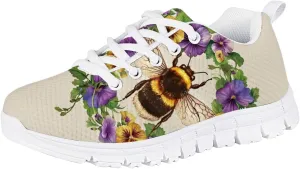 Forchrinse Cute Alpaca Llama Print Girls Running Shoes Lace up Non Slip Tennis Walking Sneakers Fashion Sport Travel School Shoes