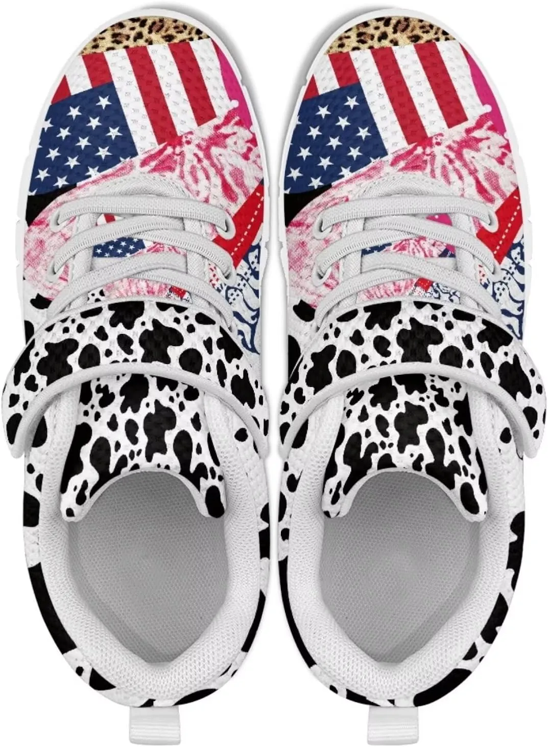 Forchrinse Tie Dye Ladybug Daisy Print Kids Sneakers for Boys Girls Ladybug Tennis Running Shoes for Little Kids Causal School Sport Sneakers Lightweight