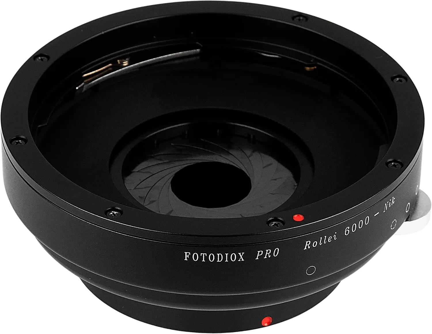 Fotodiox Pro IRIS Lens Mount Adapter - Compatible with Rollei 6000 Lenses to Nikon F-Mount Cameras
