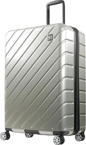 FUL Velocity Rolling Luggage, Hardshell Suitcase with Spinner Wheels, Silver, 31 Inch