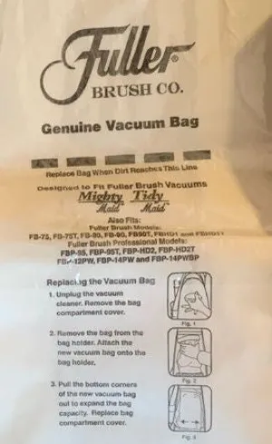 Fuller Brush Mighty-Maid, Tidy-Maid, Professional Uprights Paper Vacuum Bags - 6pk - FBP-6