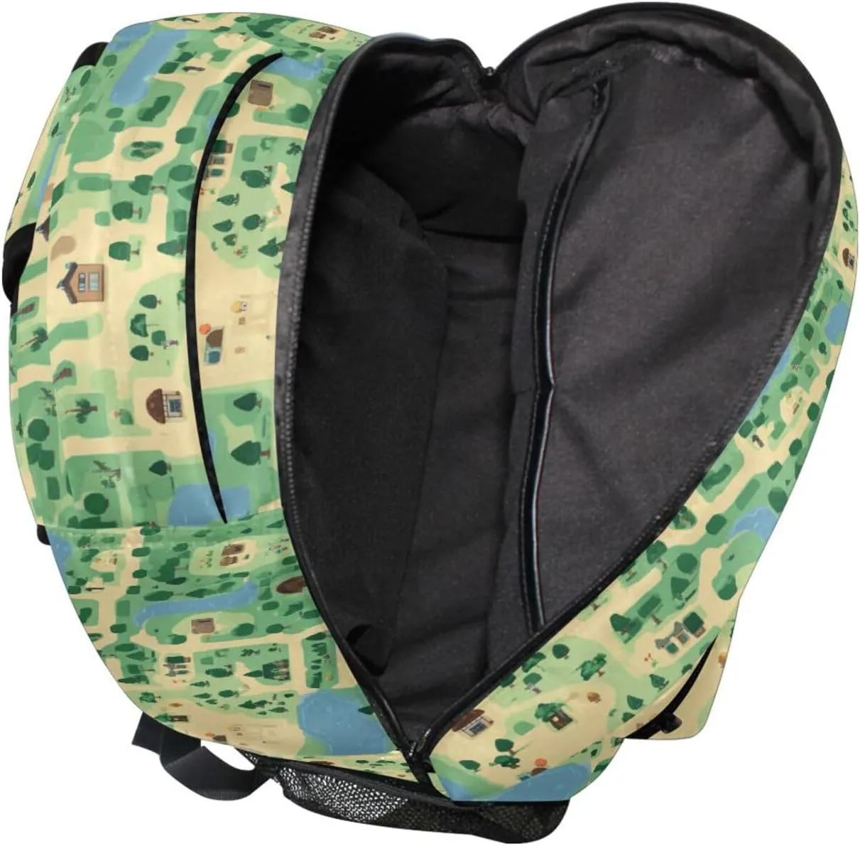 Fun Backpack for Teens Boys Girls Waterproof Business Work Bag with Chest Strap Gift Men & Women Game Map