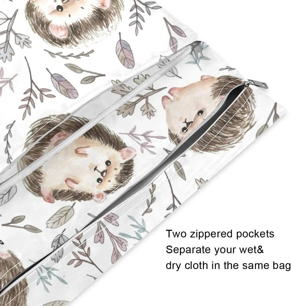 Funny Fishes Wet Dry Bag for Cloth Diaper, Swimsuit & Travel - Water Resistant Wet Bags - Perfect for Wet Clothes, Toiletries, Beach，2 Pack