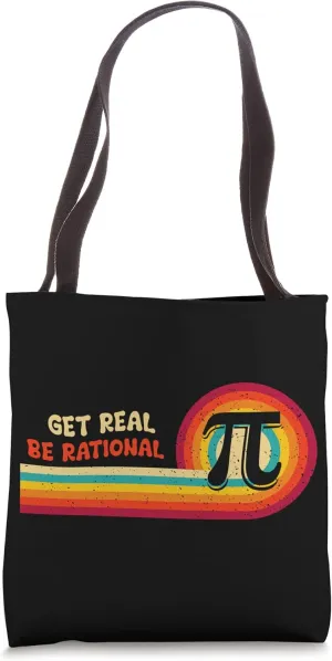 Funny Math Teacher Spiral Pi Ratio Get Real Be Rational Tote Bag