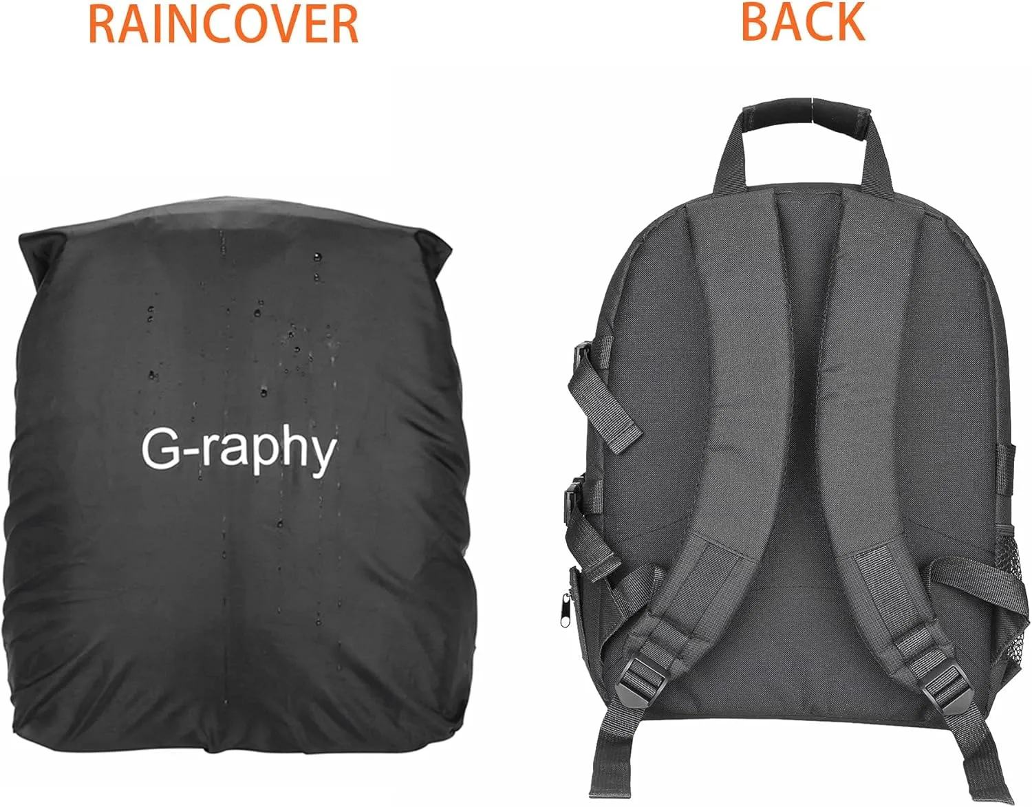 G-raphy Camera Backpack Large Capacity Camera Bags for DSLR SLR Cameras, Lenses, Flashes,Tripod and Photography Accessories with Rain Cover/Tripod Belt (Khaki, Large)