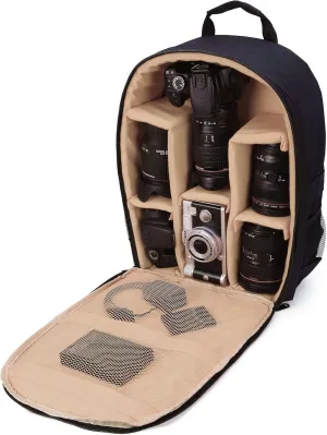 G-raphy Camera Backpack Large Capacity Camera Bags for DSLR SLR Cameras, Lenses, Flashes,Tripod and Photography Accessories with Rain Cover/Tripod Belt (Khaki, Large)
