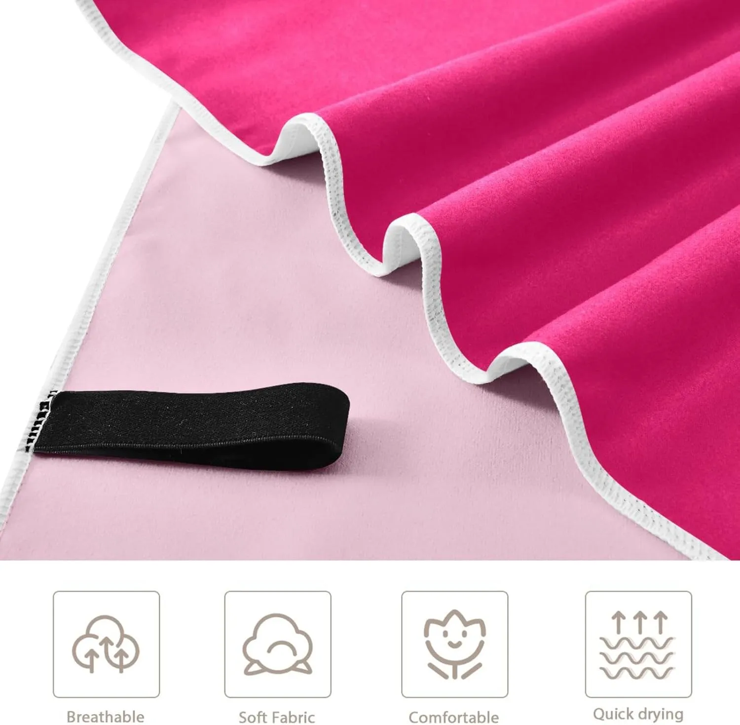 GAIGEO Carmine Quick Dry Microfiber Beach Towel, Lightweight Beach Towel with Storage Bag, for Adult, Quick Dry Towels for Camping, Travel, 30"x60"
