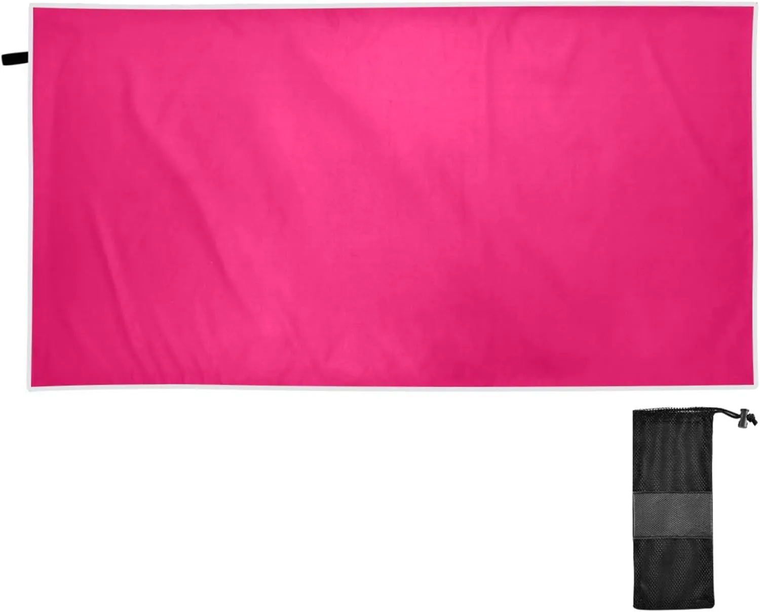 GAIGEO Carmine Quick Dry Microfiber Beach Towel, Lightweight Beach Towel with Storage Bag, for Adult, Quick Dry Towels for Camping, Travel, 30"x60"