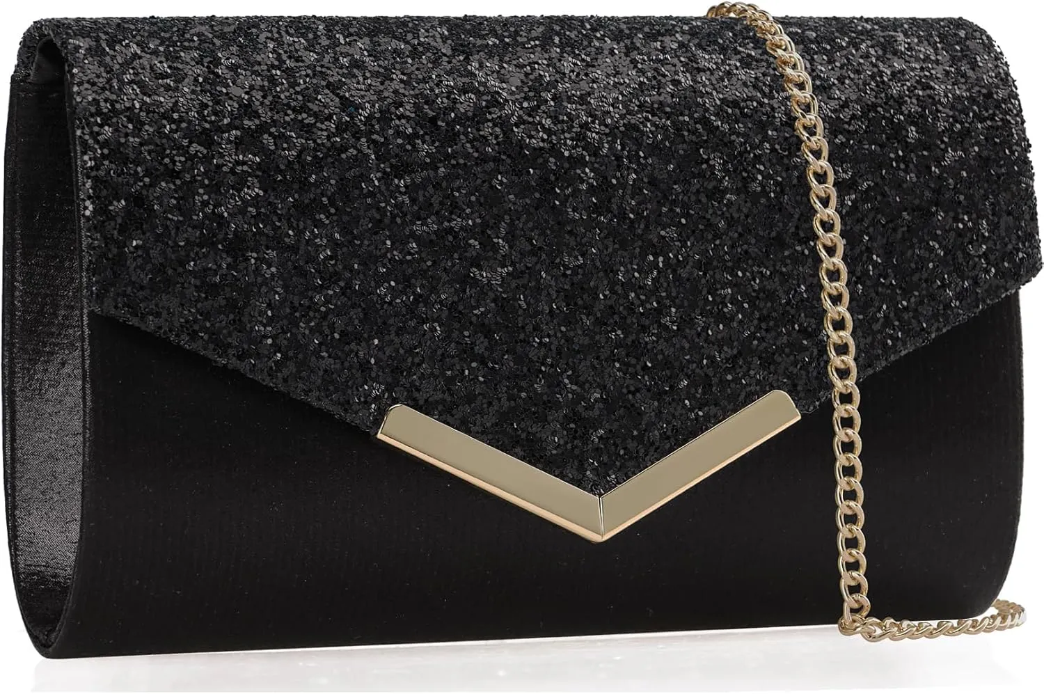 Glitter Clutch Purse for Women - Sparkly Evening Bag for Party, Wedding, Prom - Compact & Functional Envelope Clutch