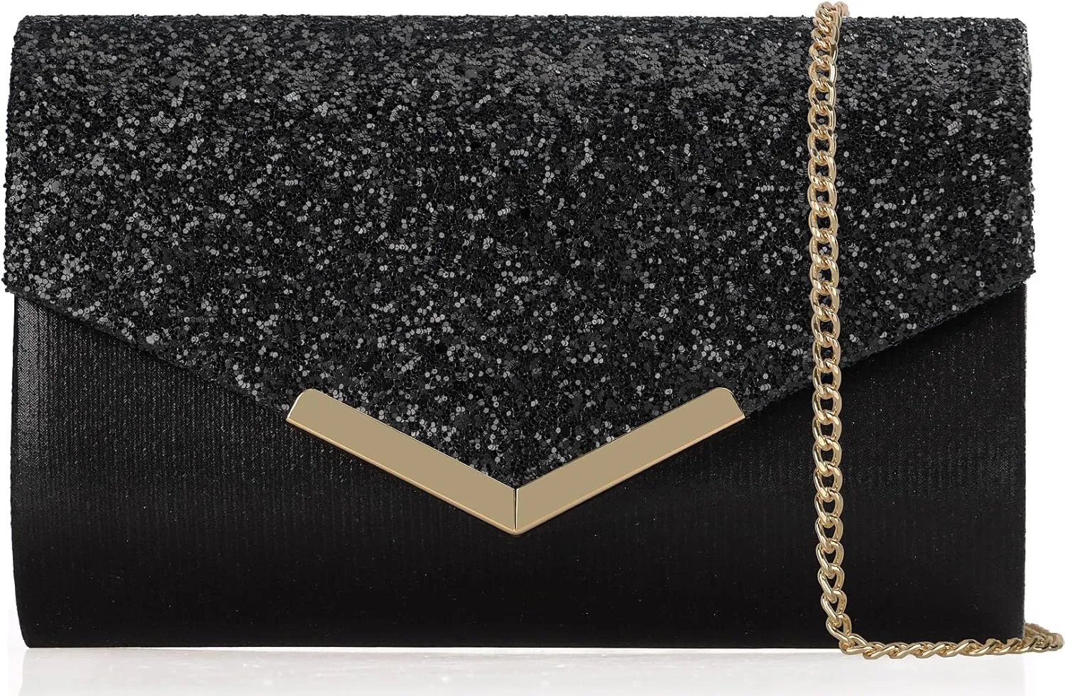 Glitter Clutch Purse for Women - Sparkly Evening Bag for Party, Wedding, Prom - Compact & Functional Envelope Clutch