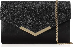 Glitter Clutch Purse for Women - Sparkly Evening Bag for Party, Wedding, Prom - Compact & Functional Envelope Clutch