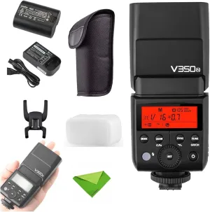 GODOX V350N TTL Flash for Nikon 1/8000s GN36 HSS 0.1s-1.7s Recycle Time w/2000mAH Battery 500 Times Full Power Flash for Nikon D500 D3100 D3200 D3300 D3400 D5300 D5600 D7100 D7200 D7500 (V350-N)