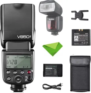Godox V850II V850 Flash for Sony Canon Nikon Pentax Fuji Olympus Panasonic GN60 2.4G 1/8000s HSS 650 Full-Power Flashes 2000mAh Li-ion Battery 1.5s Recycle Time Camera Speedlight Speedlite (NO TTL)