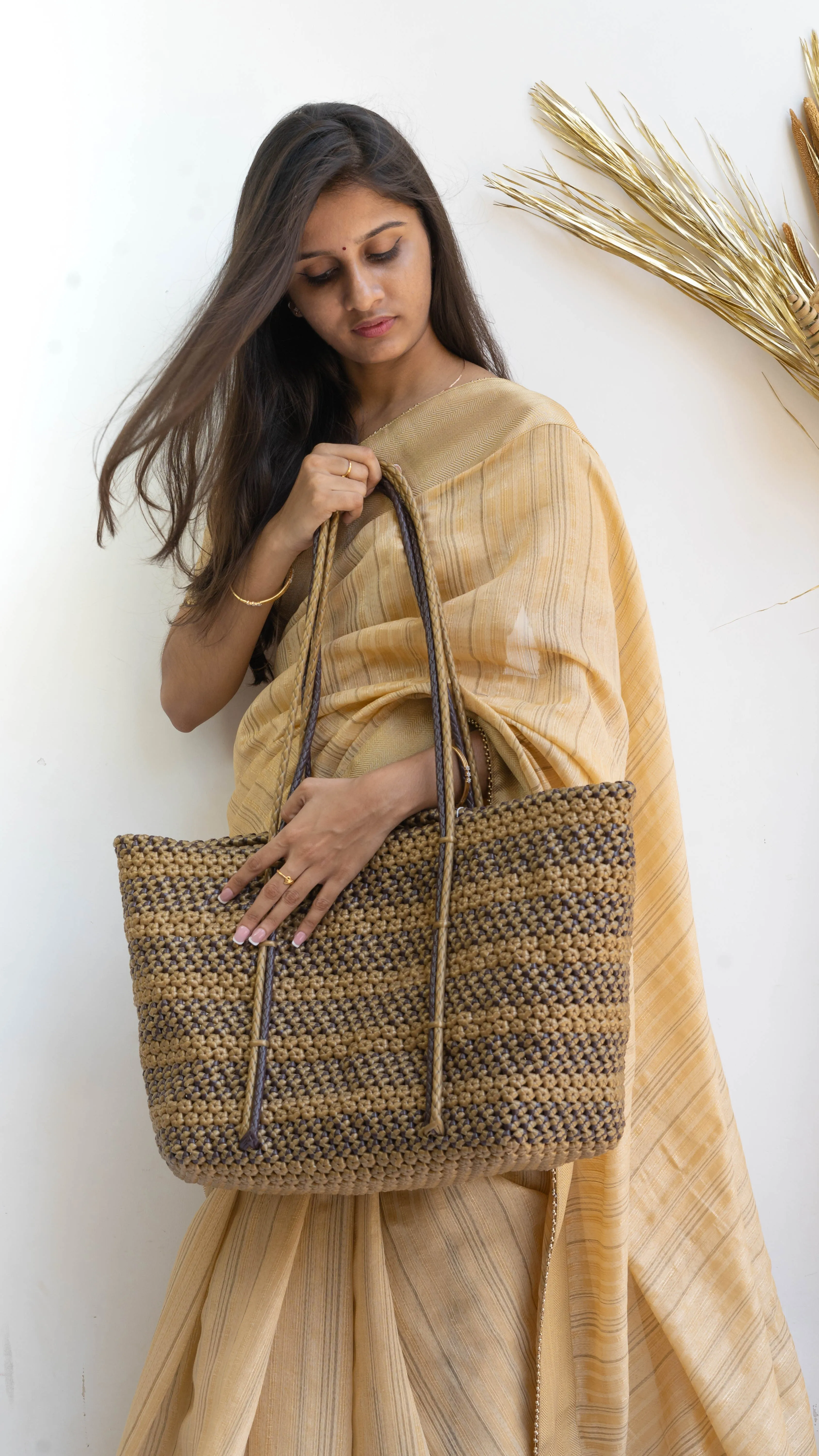 Gold & Brown Large Size Basket