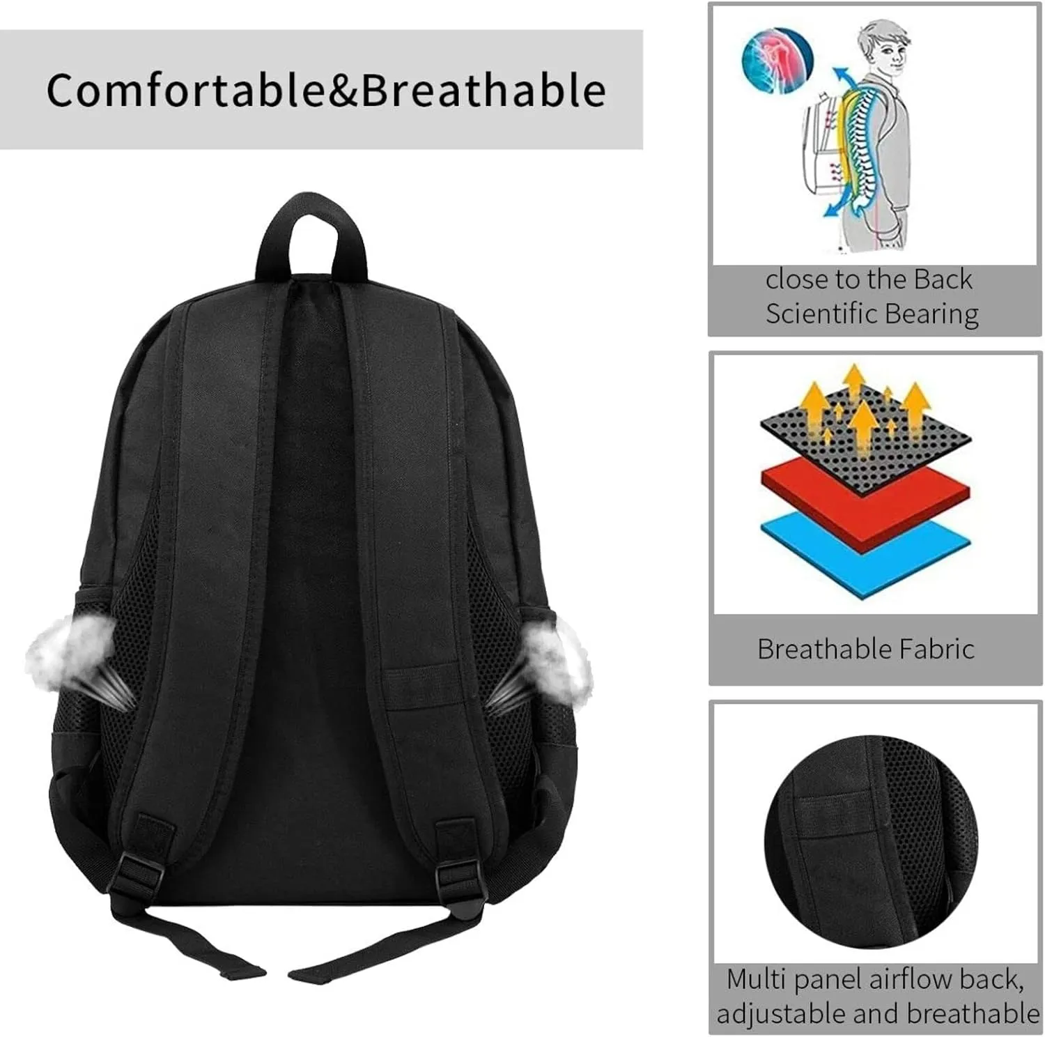 Gold Texture Printing Pattern Backpack Printing Lightweight Casual Backpack Shoulder Bags Large Capacity Laptop Backpack
