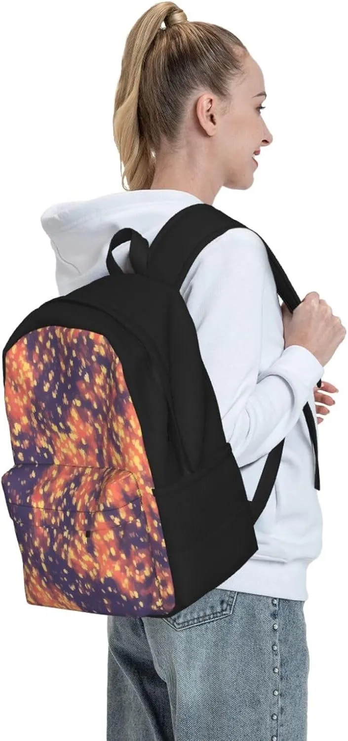 Gold Texture Printing Pattern Backpack Printing Lightweight Casual Backpack Shoulder Bags Large Capacity Laptop Backpack
