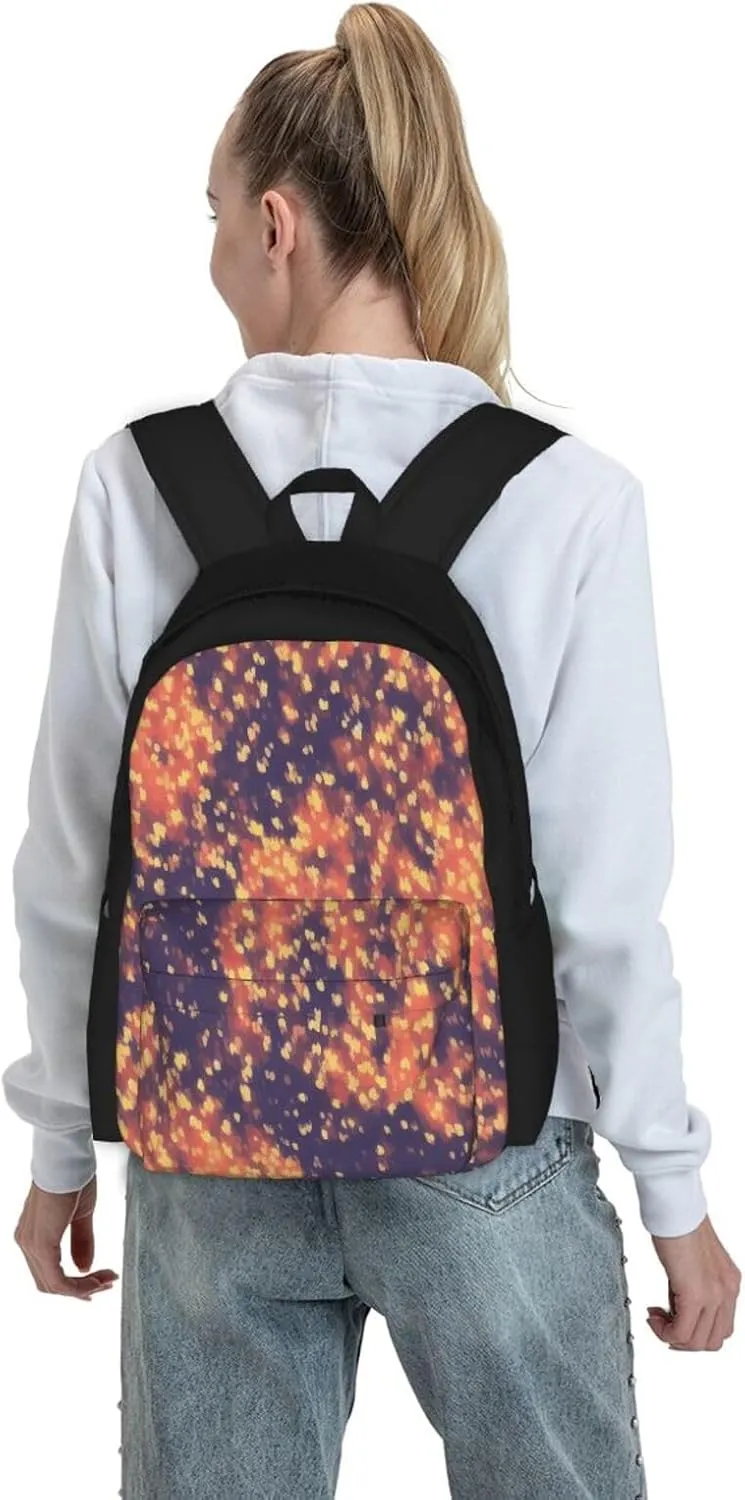 Gold Texture Printing Pattern Backpack Printing Lightweight Casual Backpack Shoulder Bags Large Capacity Laptop Backpack