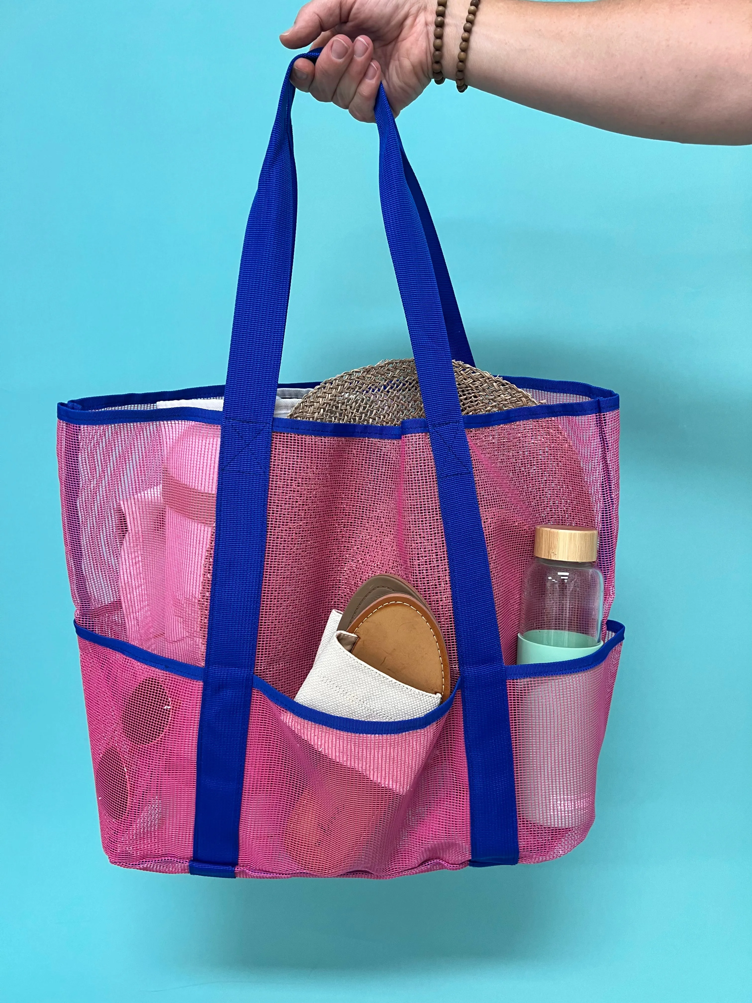 Good Vibes™ Extra Large, 9 Pocket, Ultimate Mesh Tote Beach Bag 62cm