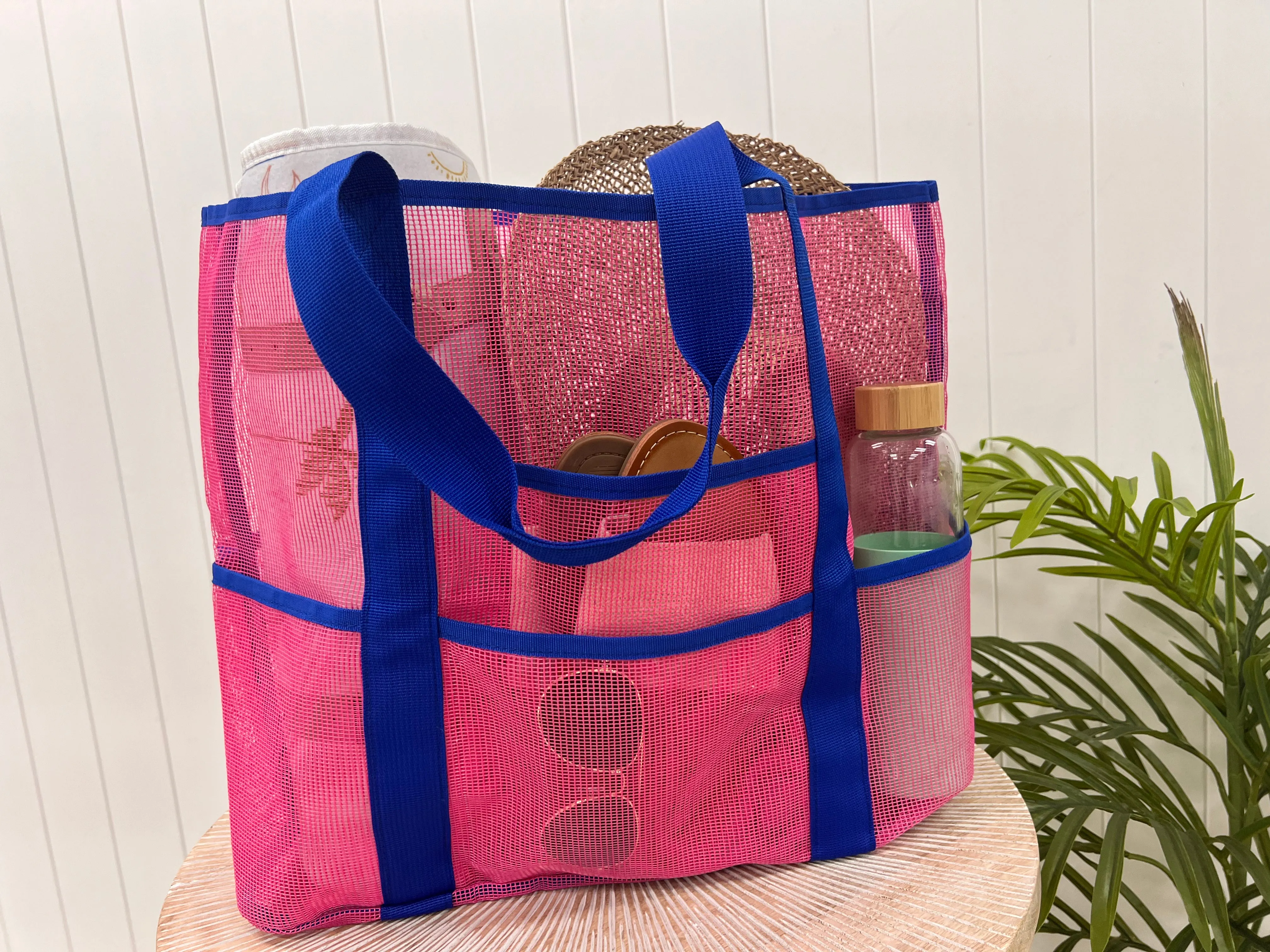 Good Vibes™ Extra Large, 9 Pocket, Ultimate Mesh Tote Beach Bag 62cm