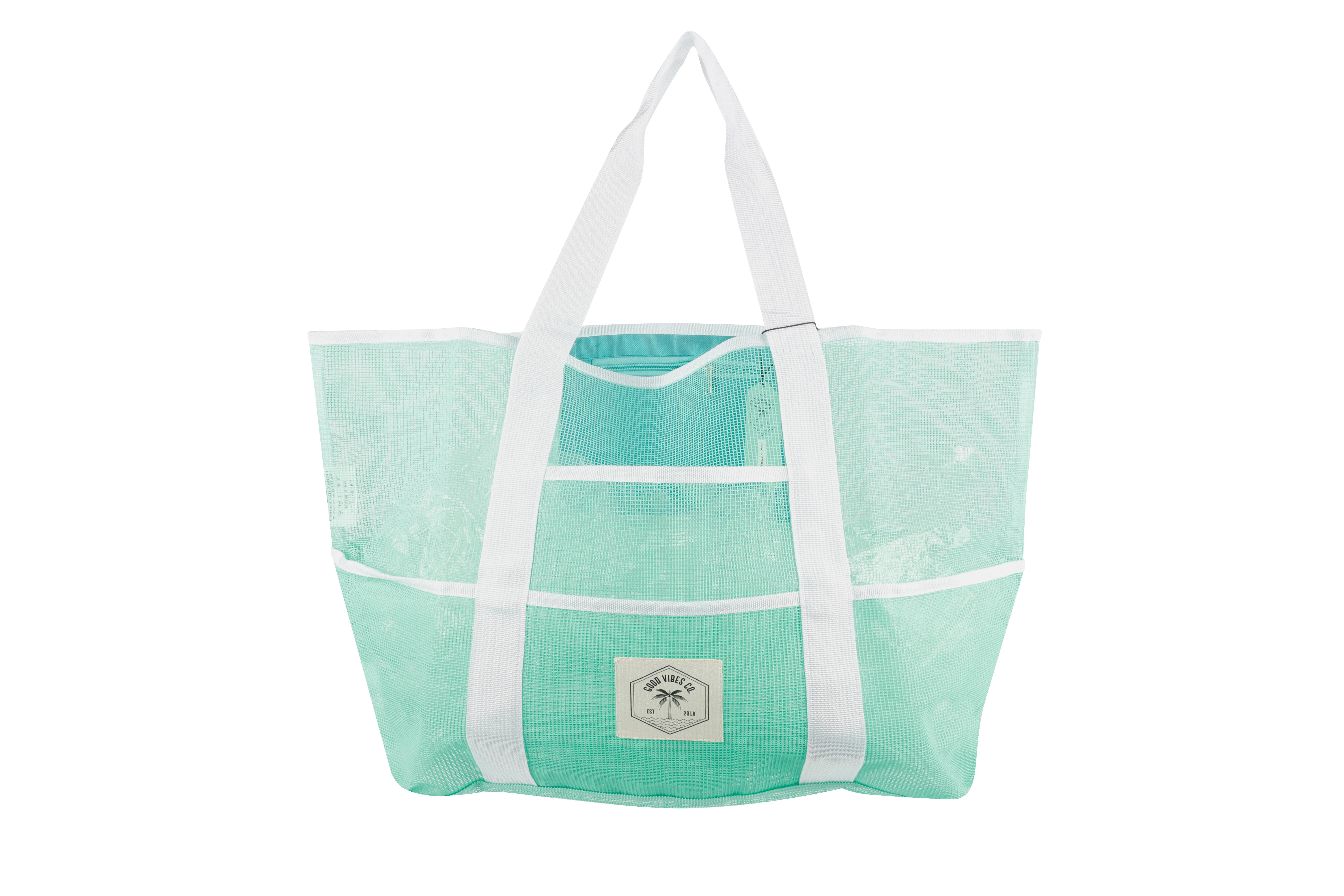 Good Vibes™ Extra Large, 9 Pocket, Ultimate Mesh Tote Beach Bag 62cm