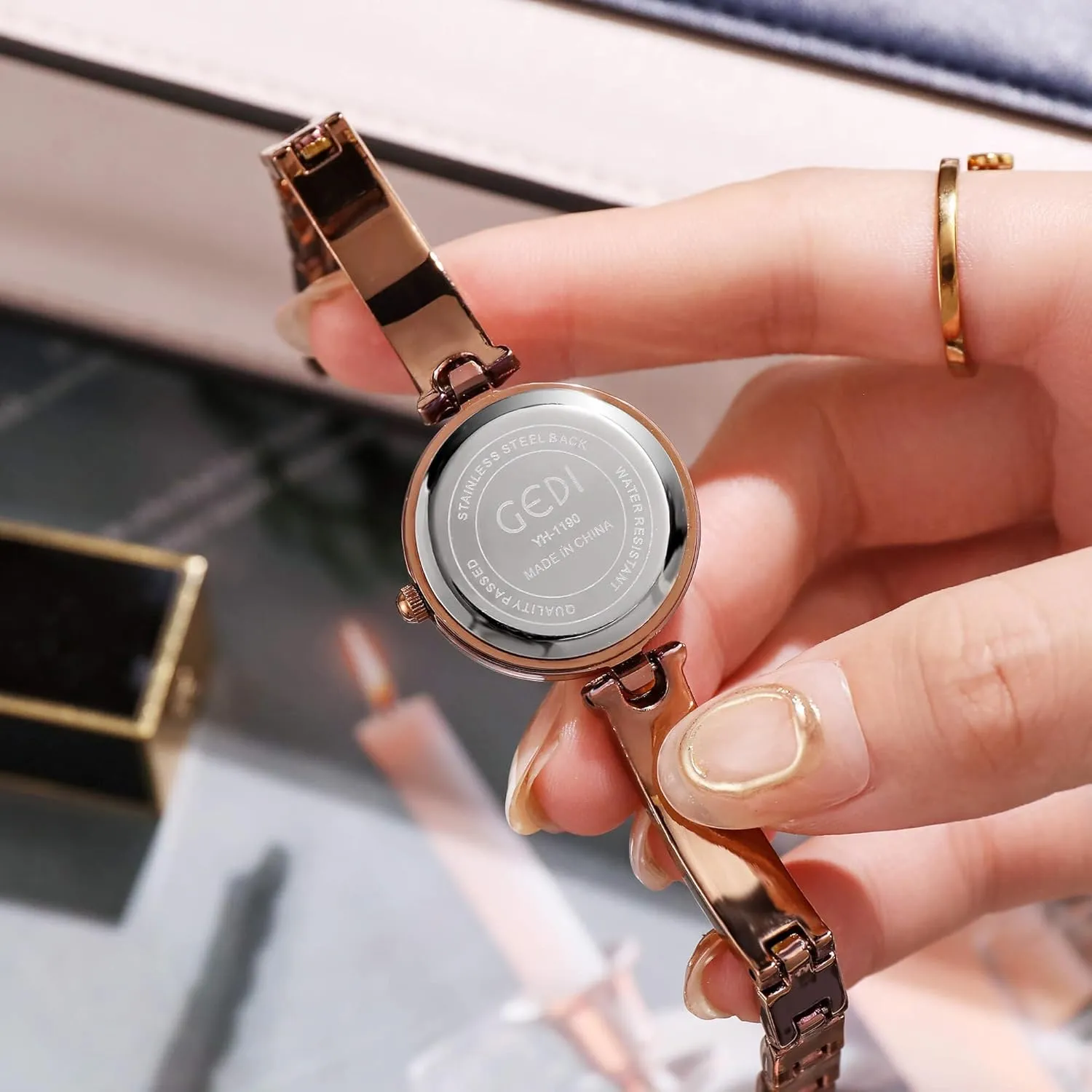 Gosasa Luxury Women’s Watch Bracelet Stainless Steel Waterproof Analog Quartz Watch for Female Girls Student