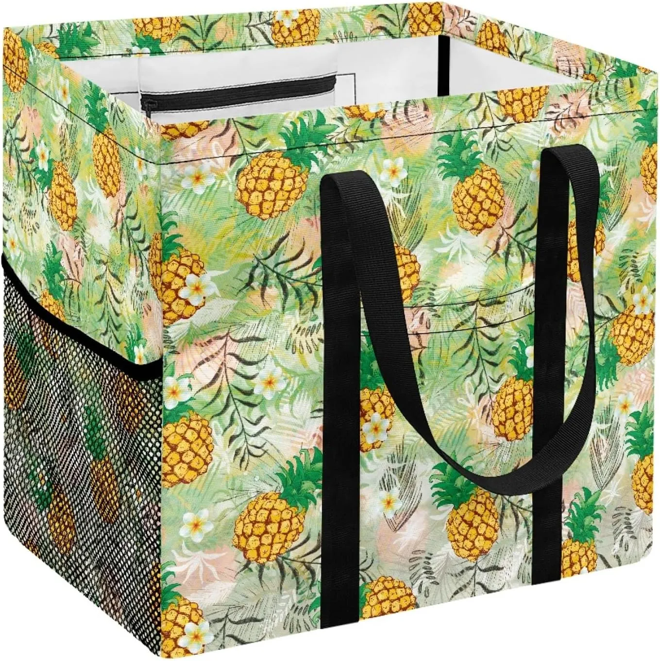 GOSTONG Tropical Pineapple Extra Large Utility Tote Bag Reusable Grocery Foldable Tote Shopping Bags for Groceries, Storage, Picnic, Beach, Pool, Laundry