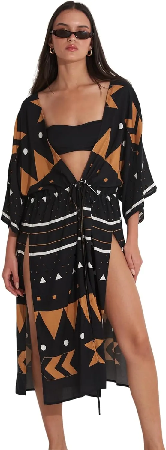 Gottex Women's Standard Beach Life Anat Kimono One Size, Beach Life Anat Kimono One Size Black