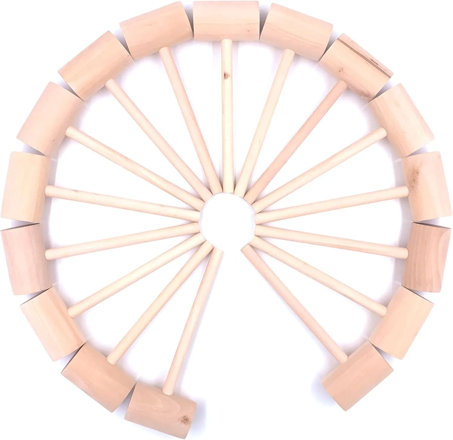 GP 16Pcs Wooden Crab Mallets, German Style, 7.75" Straight Head, Wood Color, 0.46kg