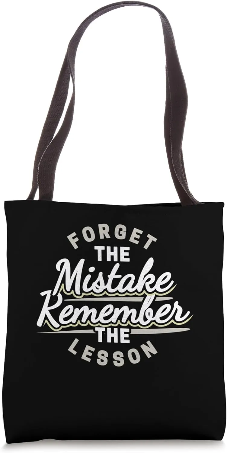 Groovy Forget The Mistake Remember The Lesson Retro Tote Bag