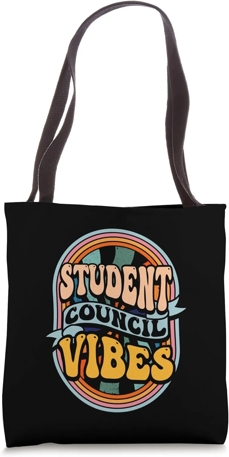 Groovy Student Council Vibes Retro School Student Council Tote Bag