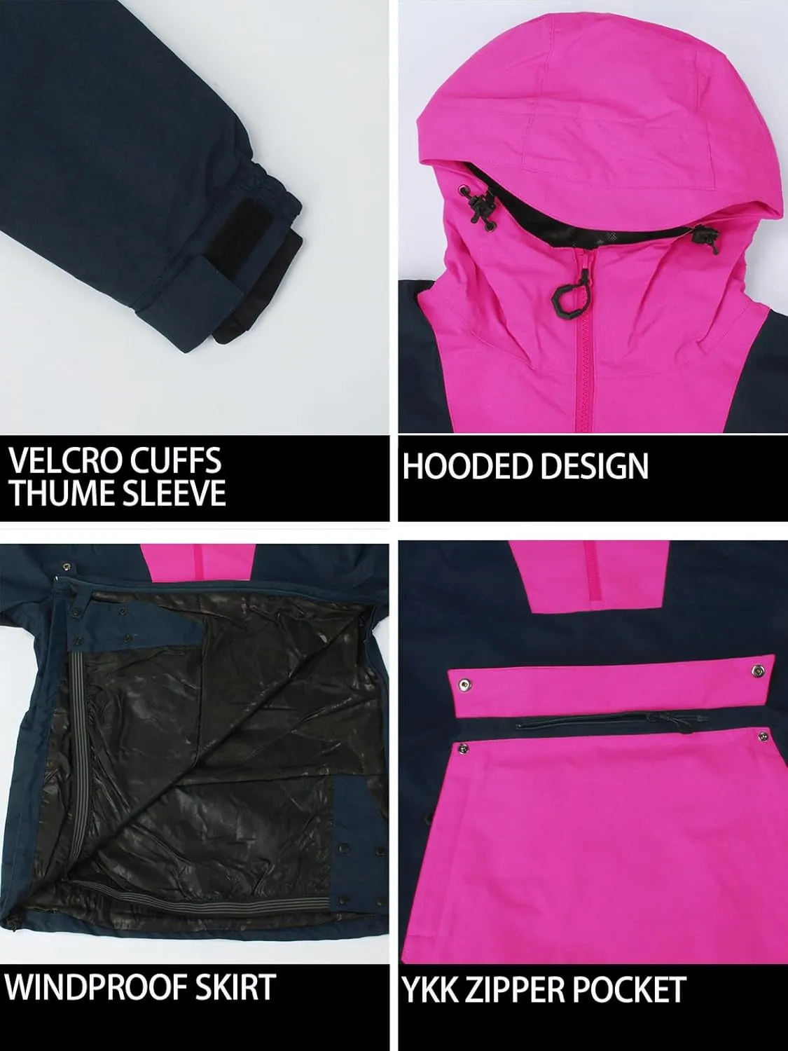 GSOU SNOW Women Ski Jacket Snow Coat Waterproof Windproof Snowboarding Jacket Coat Insulated Warm Winter