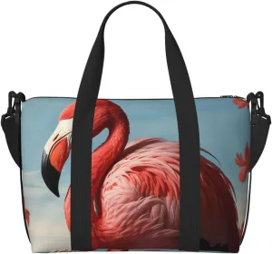 Gym Bag American Flamingo Duffel Bag for Men Women Travel Overnight Bag with Shoe Compartment Workout Bags