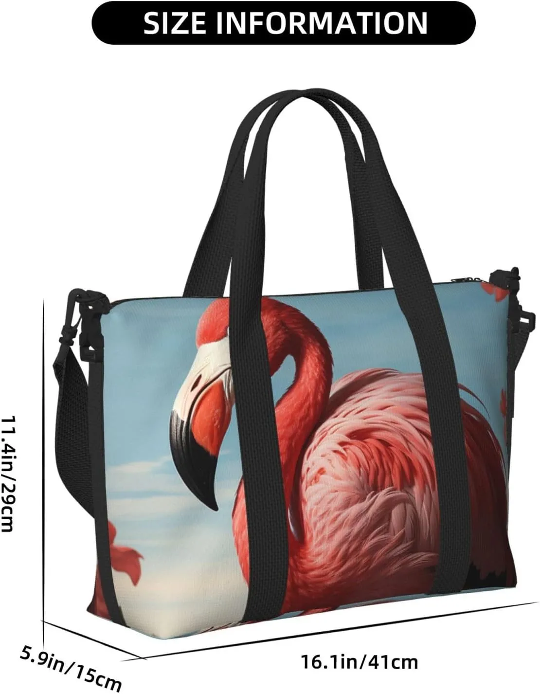 Gym Bag American Flamingo Duffel Bag for Men Women Travel Overnight Bag with Shoe Compartment Workout Bags