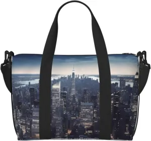Gym Bag New York City Duffel Bag for Men Women Travel Overnight Bag with Shoe Compartment Workout Bags