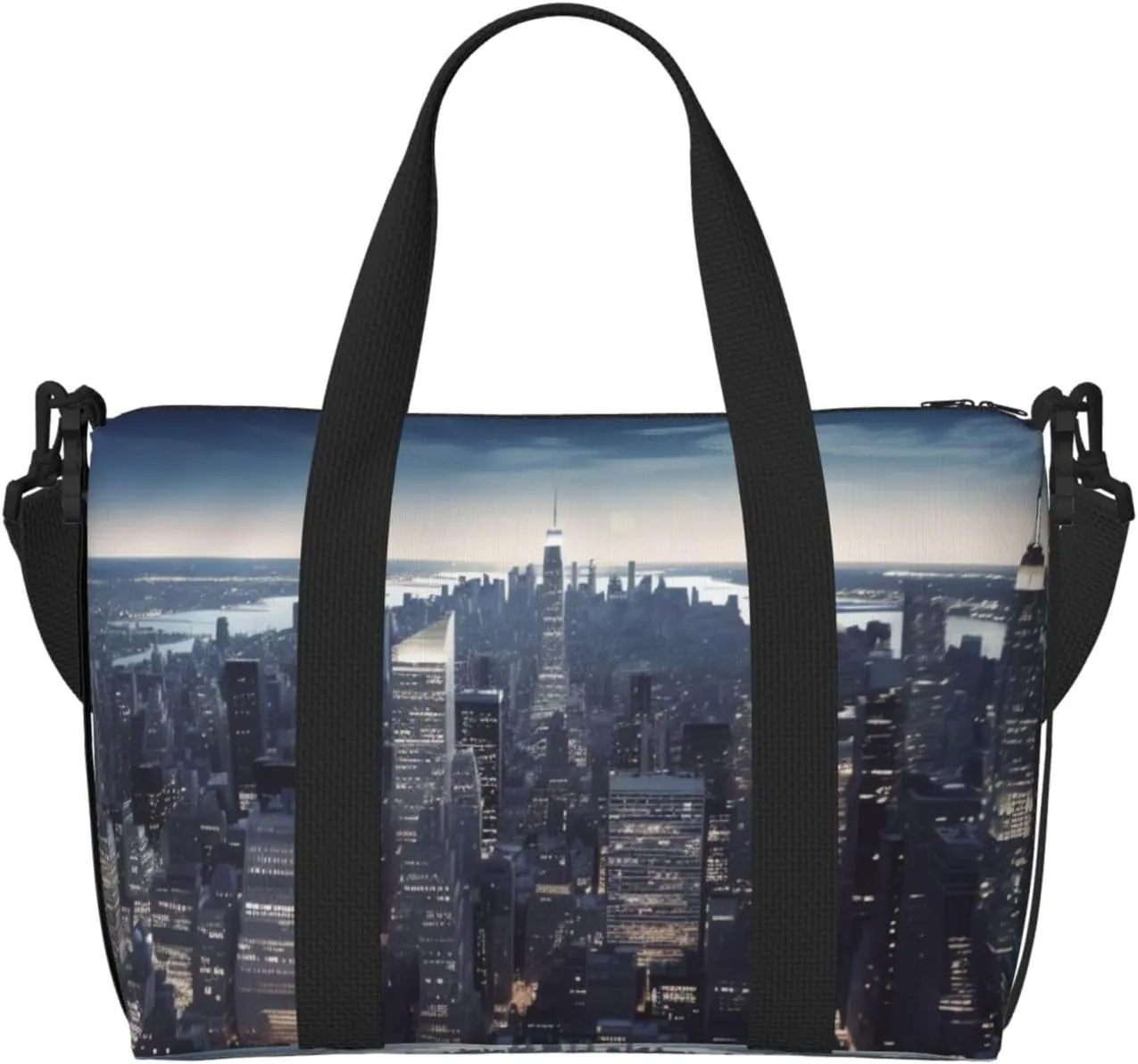 Gym Bag New York City Duffel Bag for Men Women Travel Overnight Bag with Shoe Compartment Workout Bags