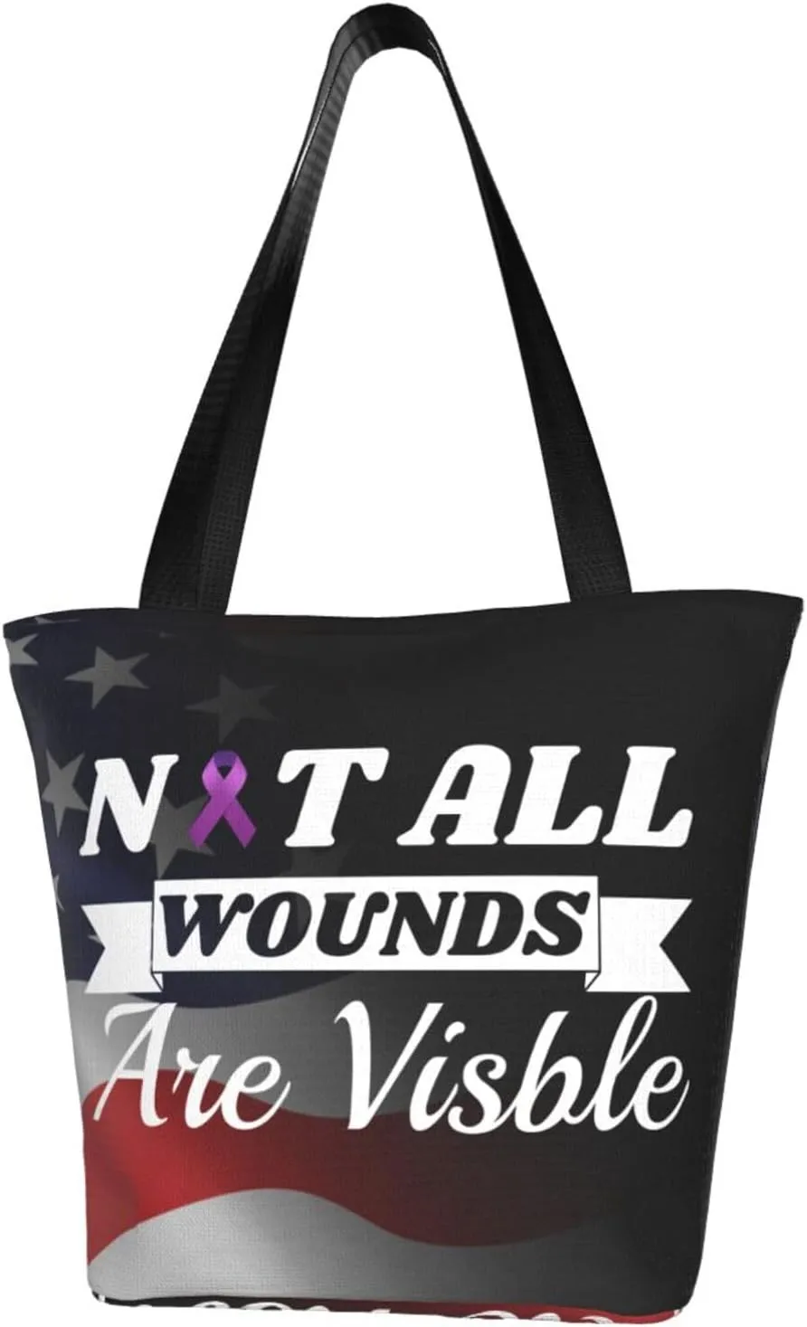 Gynecological Cancer Awareness Not All Wounds Are Visible Fashion Shoulder Bag Large Capacity For Man Or Woman