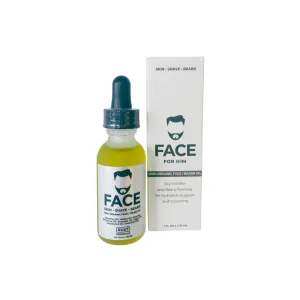 HAIRMETTO Face for Him, 9 Oil Blend, 100% Organic Dry Beard Oil & Anti-Aging Treatment for Men, Best for Dry & Itchy Beards, Pre-Shave Oil, Face Oil, 1 oz Bottle