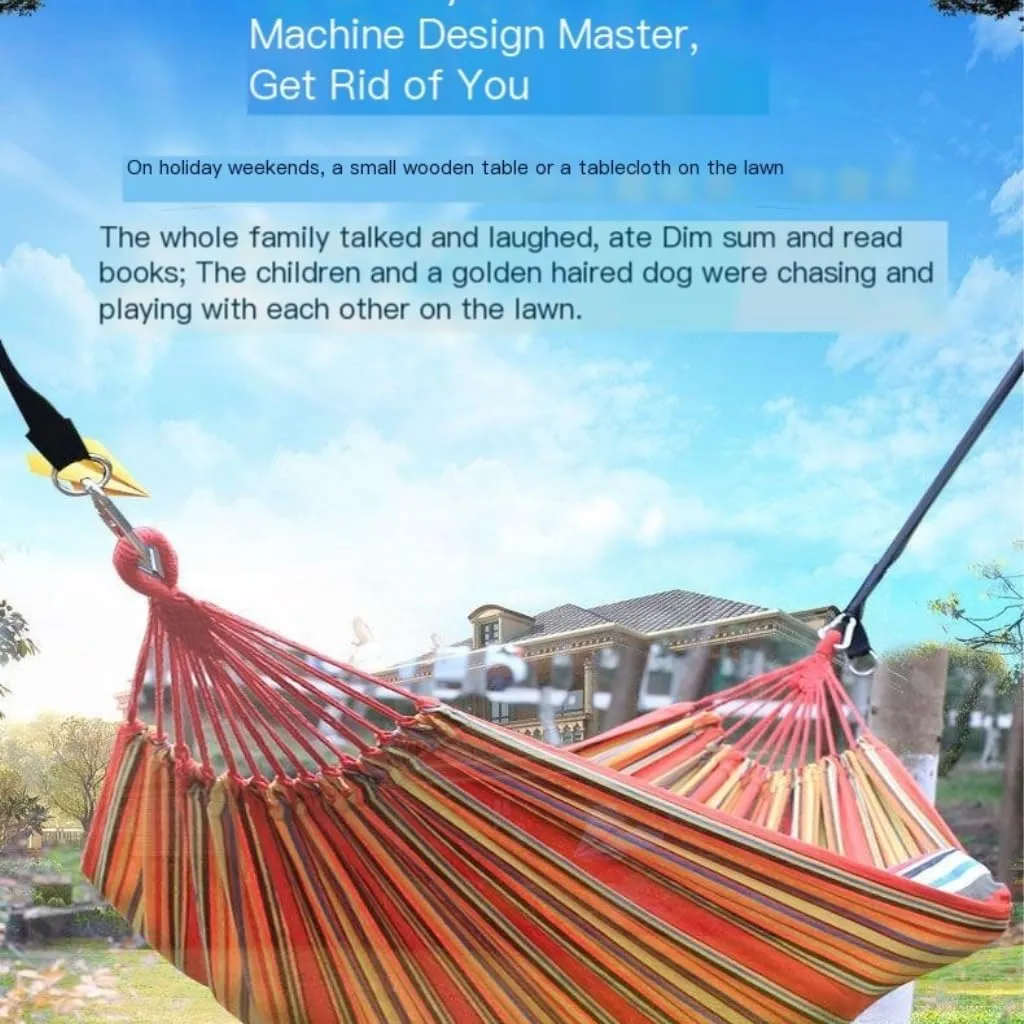 Hammock Outdoor Hammock Double Single Dormitory Student Dormitory Swing Adult Balcony Hanging Chair Indoor and Outdoor Hammocks for Outside(D)