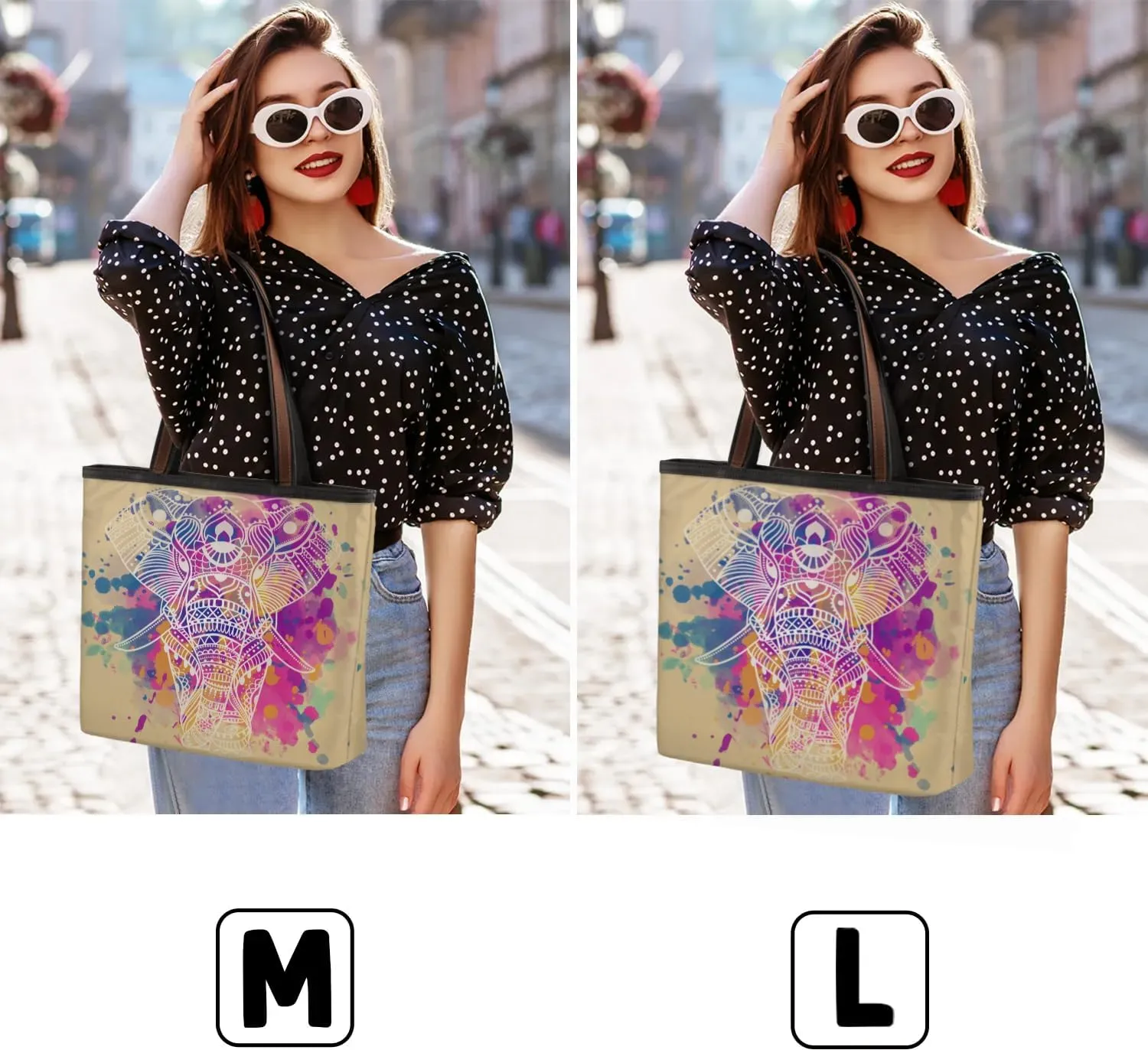 Hand-drawn Elephant Animal Tote Bag for Women Womens Handbags Tote Bags for Travel Beach Gym