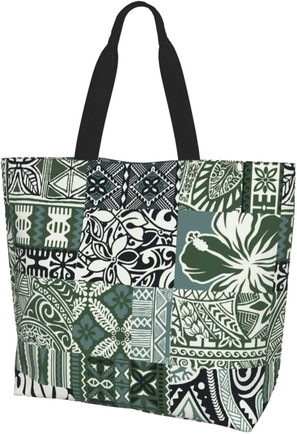 Hawaii Flower Jellyfish Grocery Bag Hawaii Shopping Bag Handbag Beach Grocery Bags Tote Bag Canvas Bag