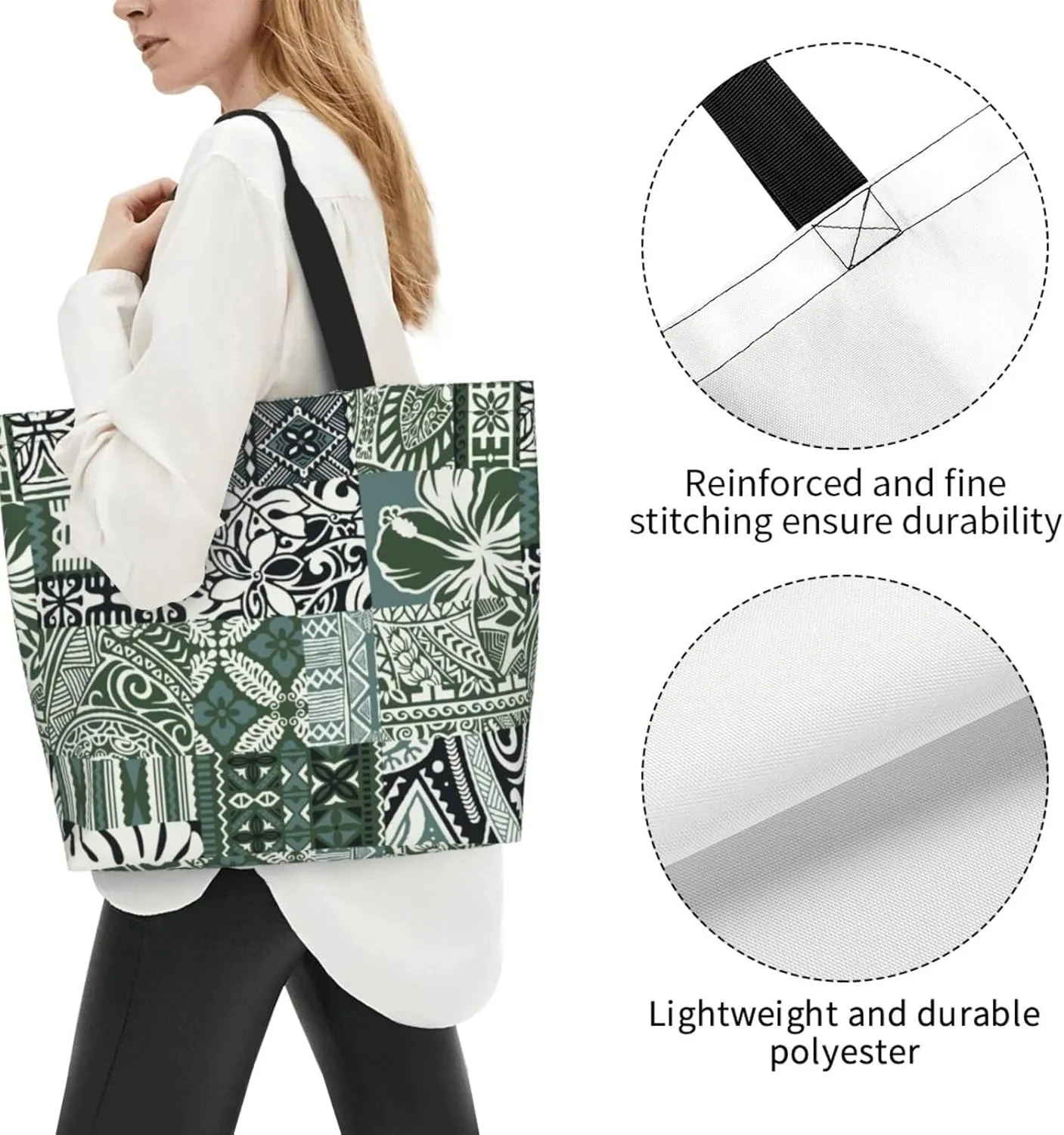 Hawaii Flower Jellyfish Grocery Bag Hawaii Shopping Bag Handbag Beach Grocery Bags Tote Bag Canvas Bag