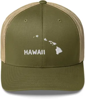 Hawaiian Islands Trucker Cap USA Travel Vacation Beach Hat Hiking Hat Cool Hat