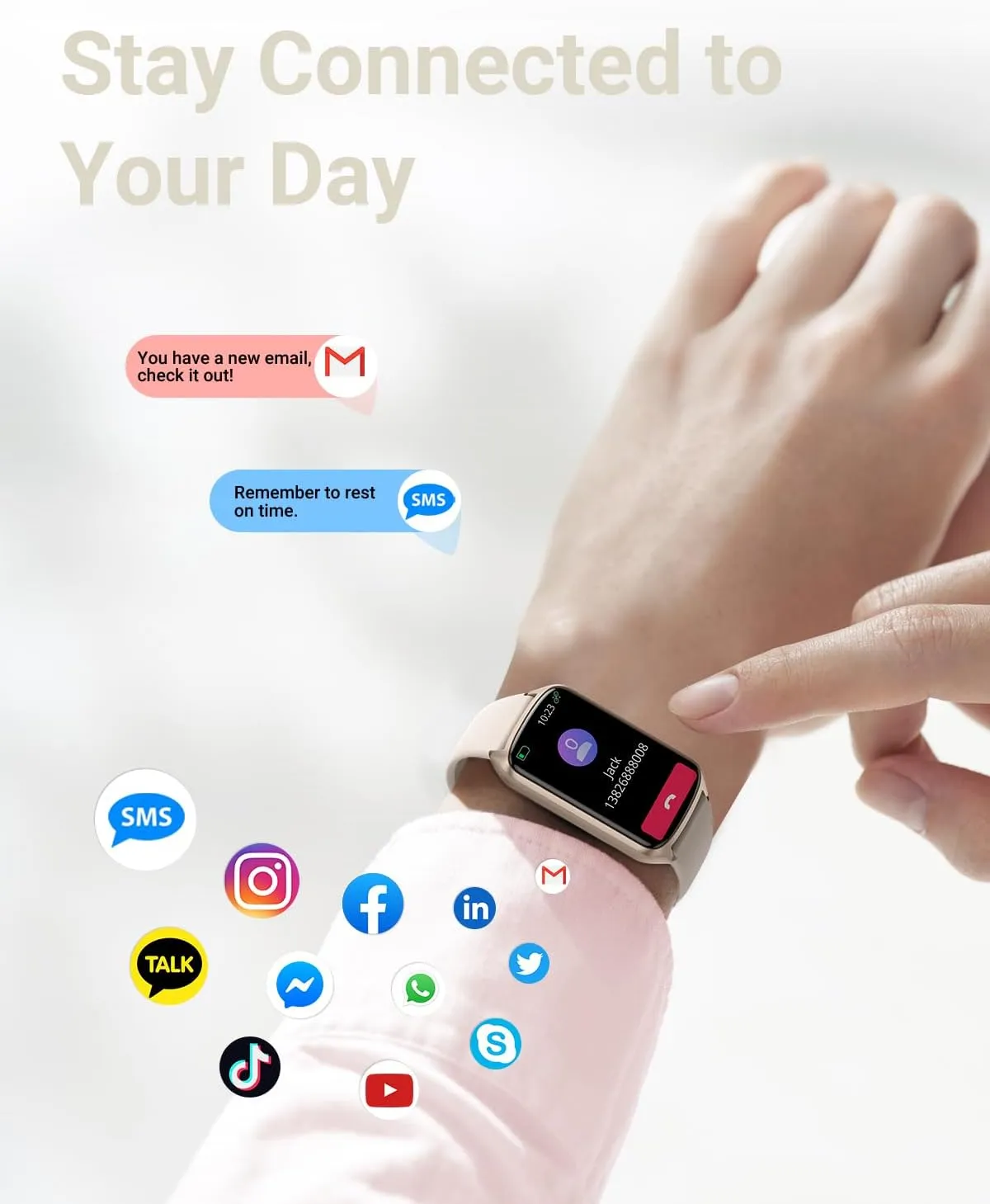 Health Fitness Tracker with 24/7 Heart Rate, Blood Oxygen, Blood Pressure, Sleep Tracker, 5ATM Waterproof Activity Trackers with Step Tracker, Pedometer (S & L Bands Included)